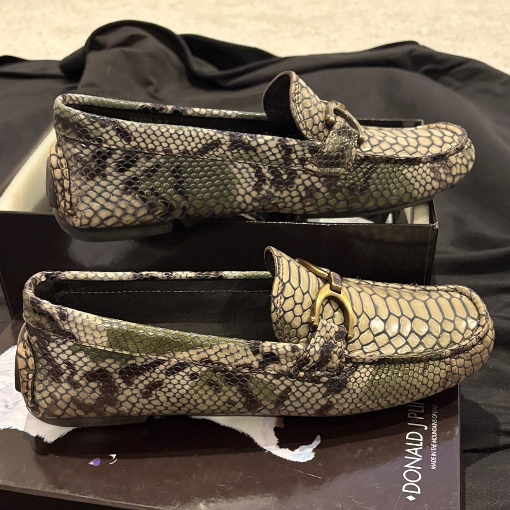 Donald J Pliner Reptile Pattern Loafers